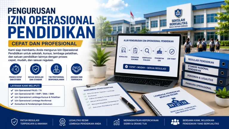 Pengurusan Izin Operasional Pendidikan - jasa operasional sekolah - jasa izin sekolah